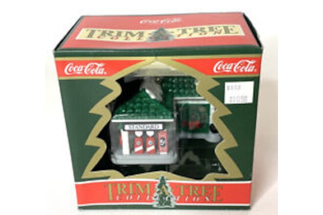 Coca Cola TrimATree Collection Christmas Ornament Standard Oil Gas Station 1991