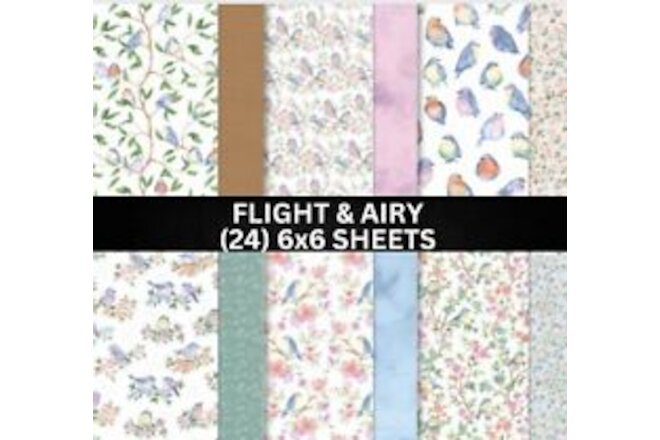 Stampin Up FLIGHT & AIRY Designer Series Paper Floral Birds - (24) 6x6 Sheets