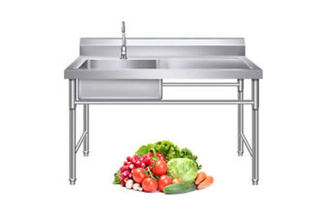 Utility Kitchen Sink Standing Stainless-Steel Double Bowl Commercial Restaurant
