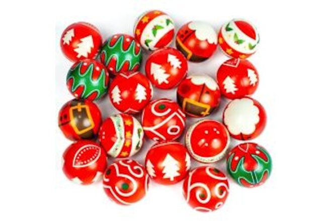 LovesTown Christmas Stress Ball Toys, 20PCS Christmas Squeeze Toys 2.5Inch Bounc