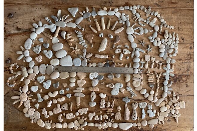 4# Natural Beach Rocks Surf Tumbled Stones Pebble Art Craft 500+Lot mosaic #A US