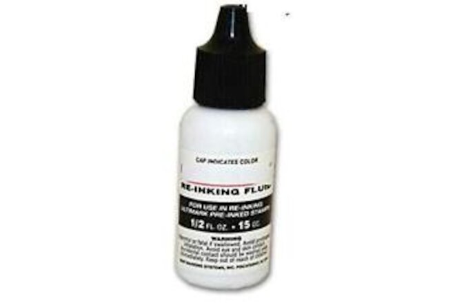 Refill Ink for All Pre-Inked Stamps, 15 ml Bottle, 5 Colors Option () Black Ink
