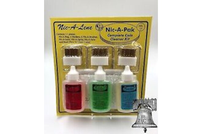Nic A Pak Coin Cleaner Cent Toner Gold Silver Magic Clean Acid W/ Brush Holder