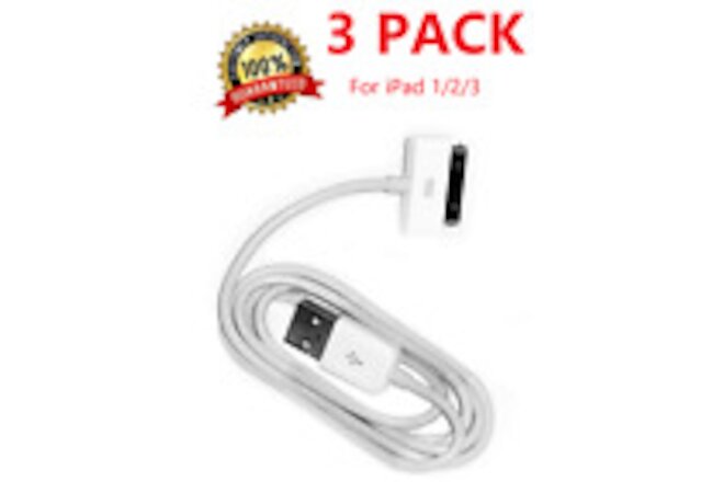 3Pack 30 pin USB Charging Data/Sync Cable Cord for iPad 1/2/3 iPod Nano 1-6