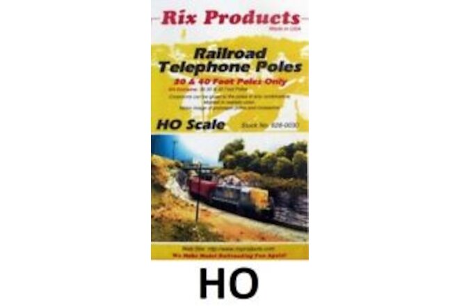 HO 36-Pack of 30 & 40 Foot RR Telephone Poles No Crossarms RIX-628-0030