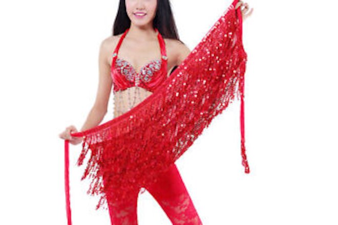 Sequin Wrap Skirt Comfortable Eye-catching Belly Dance Hip Scarf Shiny
