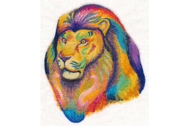 Embroidered Fleece Jacket - Vibrant Lion Watercolor M12163 Sizes S - XXL