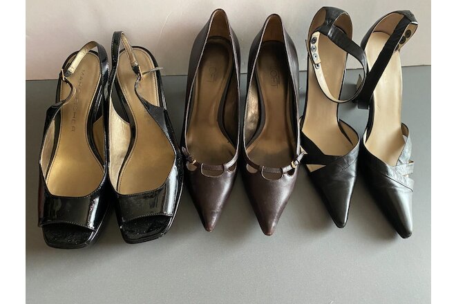 3 Pairs LOFT BCBG MARC Assorted Womens Pump Heels Shoes Lot Sz 8 - 8.5