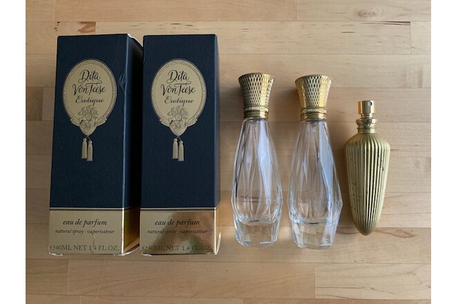 Dita Von Teese, Erotique Perfume, Empty Bottles, Box Packaging, Lot of 5 Items