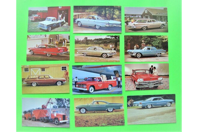 12 Diff 1960 & 1961 DODGE Factory / Dealer Postcards CARS & TRUCKS Wagons COUPES