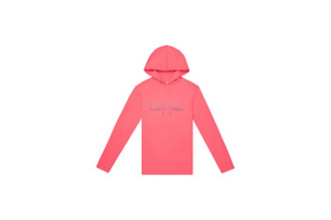 Calvin Klein Unisex Sleepwear Fade Logo Pullover Hoodie, Bright Pink, M