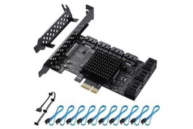 PCIE 1X SATA Card 10 Ports,6 Gbps SATA 3.0 Controller PCIe PCIE 1X 10SATA