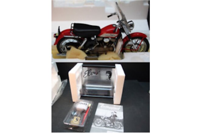 Franklin Mint Harley-Davidson 1:10 Elvis 1957 Sportster with Guitar Hat Box Case