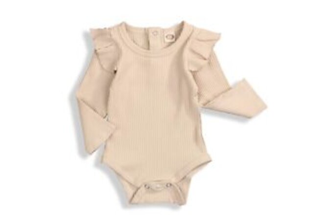 Infant Girl Bodysuit, Cream Size 18-24 Months Ruffle Romper