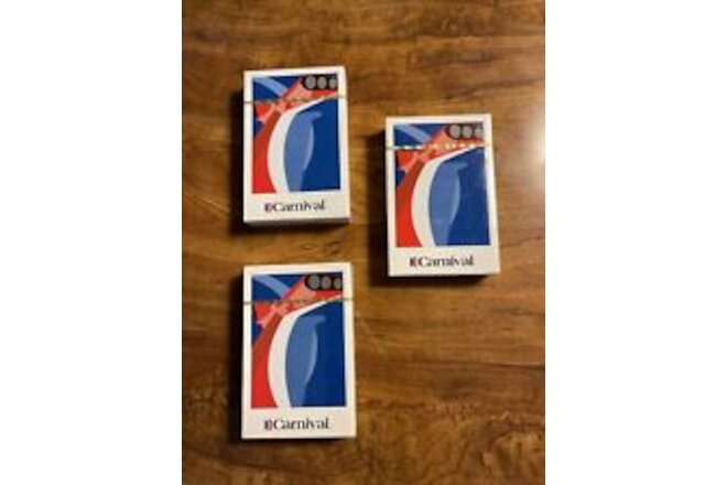 3 Decks Carnival Cruise Lines Playing Cards New Sealed Packs