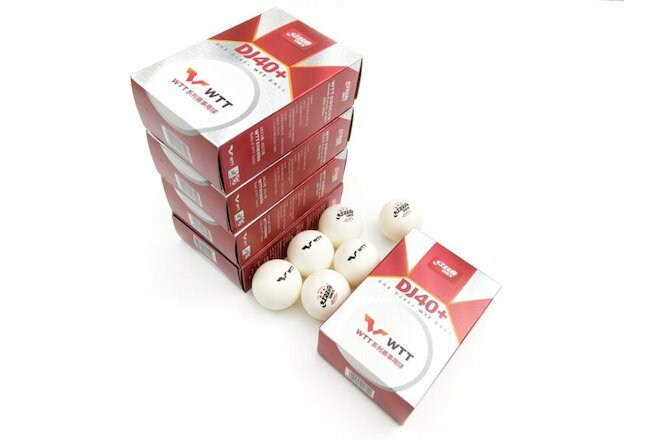 5 Packs (30 balls) DHS DJ40+ WTT Table Tennis Balls 3-Star Plastic Ping Pong Pro