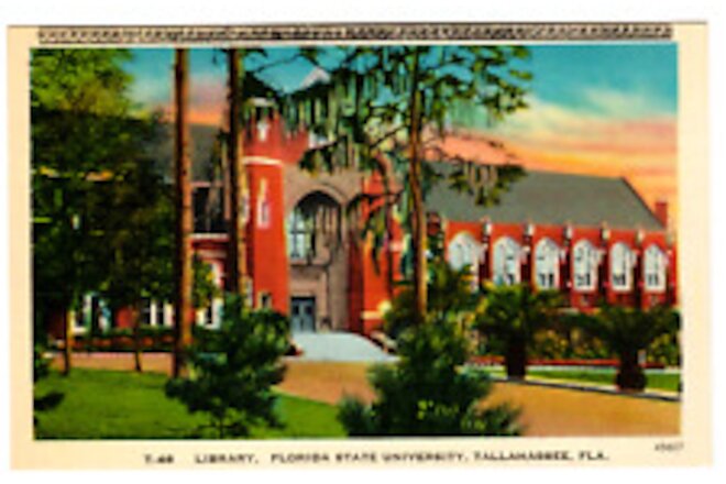 Postcard "Library, Florida State University, Tallahassee, Fla."