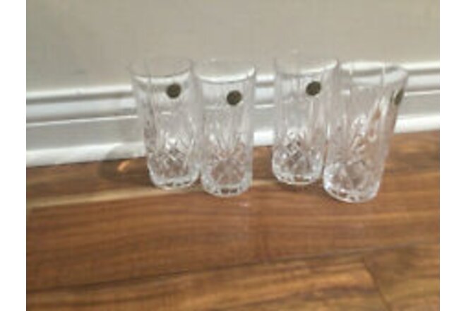 Capri 24% Lead Crystal Set Of 4 Barware Glass Set  5 3/4" Tall Italy
