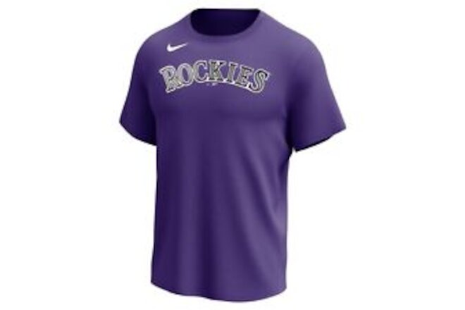 Nike Team Wordmark Poly Tee Short Sleeve T-Shirt Purple SM Rockies