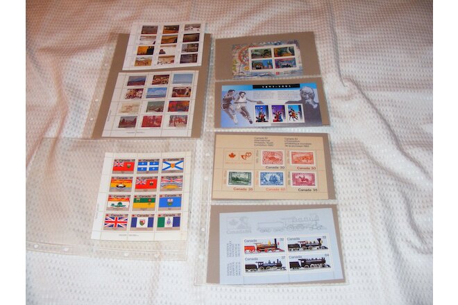 Canada  (7)  Miniature  Sheets  1979 - 1991 Philatelic Youth / Montreal/Toronto/