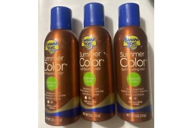 3 Banana Boat Summer Color Self-Tanning Mist 5 oz Airbrush Color All Skin Tones
