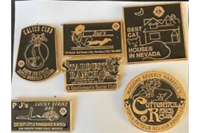Best Cat Houses in Nevada 6 pin set Black Lions Club Pins