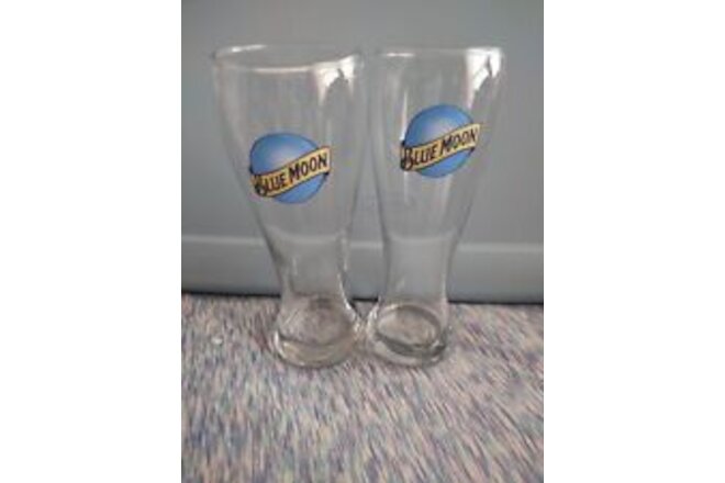 Blue Moon 16 oz Pilsner Beer Glass set of 2 New