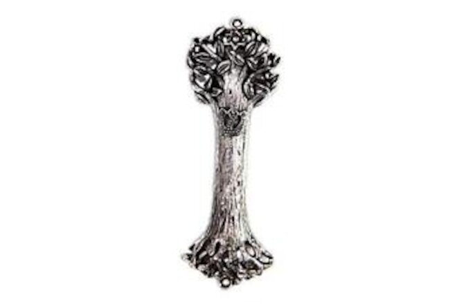 Tree of Life Mezuzah Case Artwork | Wooden Texture Design and Antique Silver