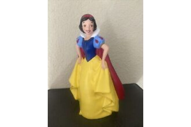 Vintage Disney 9” Snow White Hard Plastic Piggy Coin Bank With Stopper