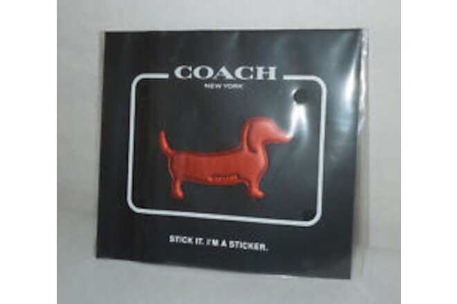 Coach NWT Dachshund Metallic Leatherr Sticker Patch for Electronic Cases #24047