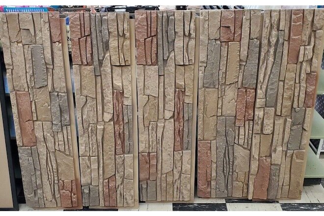 Stacked Stone Desert Sunrise 12 in. x 42 in. Faux Stone Siding Panel Lot of 5