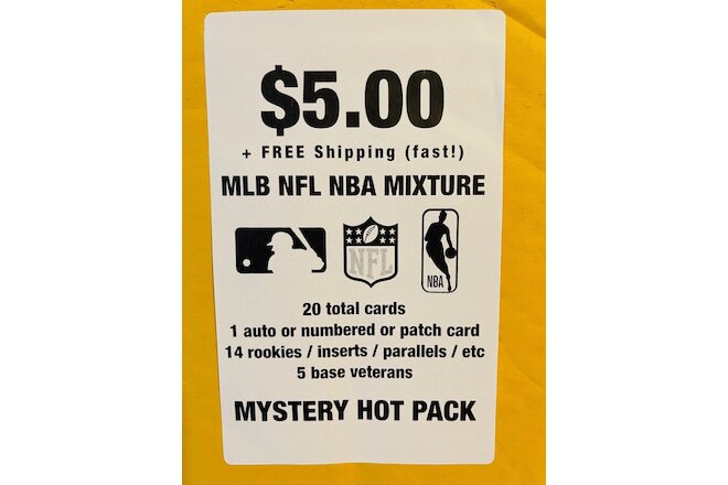 Sports Cards Mystery Hot Pack NBA NFL MLB Rookies & More (see Picture / Details)