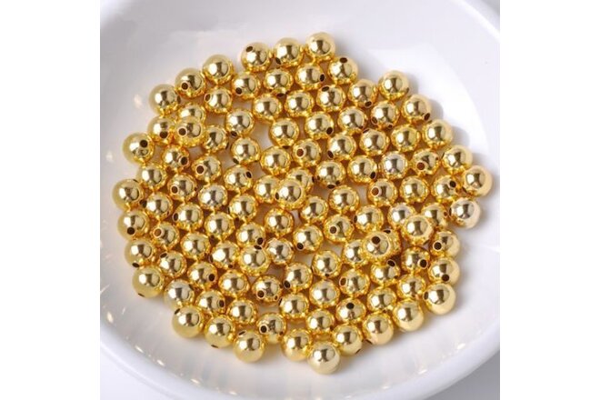 20Pcs Pure Solid 14K Yellow Gold Lucky Loose Beads For Bracelet or Chain 3mm