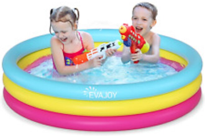 Inflatable Kiddie Pool,  58'' X 13'' Ground Swimming Pool for Kids,Large Dog ...