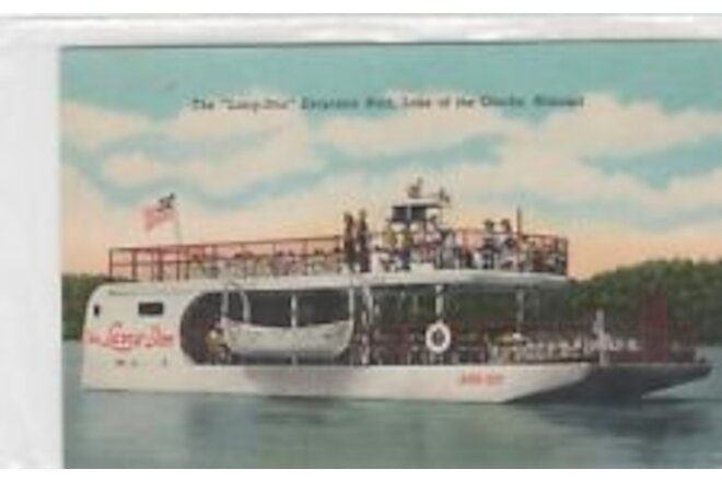 "Larry Don" Excursion boat Postcard c1945 Ozarks, Missouri