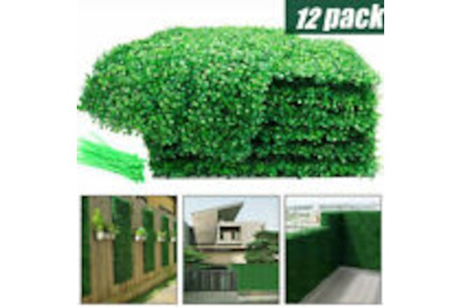 12pcs 24*16" Artificial Plant Foliage Hedge Grass Mat Greenery Wall Fence Panel