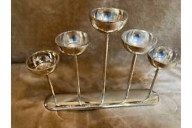 Silver Plate 5 Cup Candle Holder