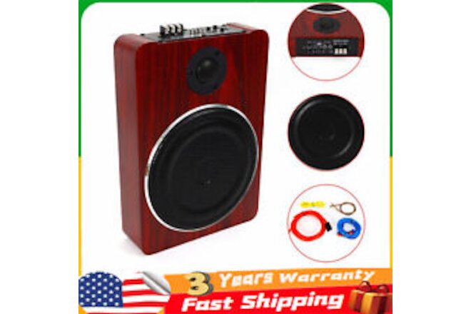 8inch Under Seat Powered Subwoofer Active Hideaway Car Truck Sub w/ Amp Kit 600W