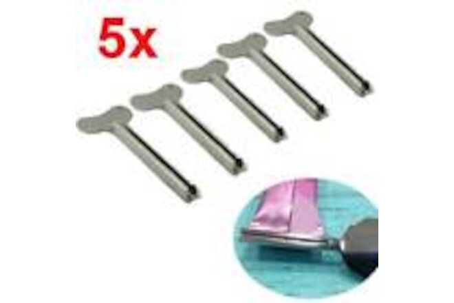 5Pcs Stainless Steel Tube Toothpaste Squeezer Key Wringer Easy Squeeze Easy Tool