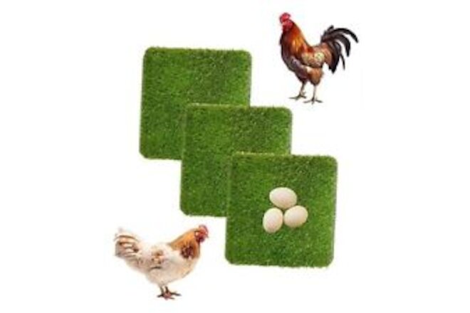 Nesting Box Pads for Chickens, 3 Pcs Artificial Thicken Grass Chicken Nesting