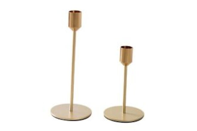 New Modern Metal Gold Candlestick Holders Wedding Decoration Skinny Tapered S+L