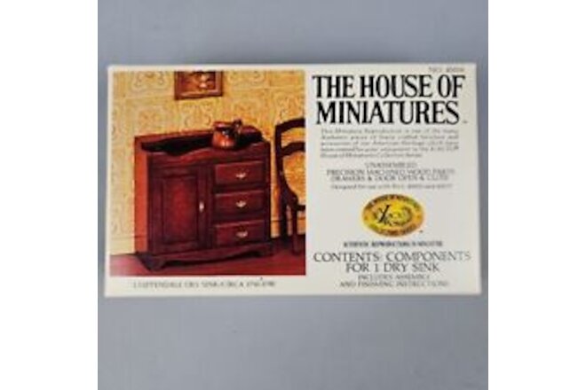 House of MIniatures Kit Chippendale Dry Sink 1:12 #40019 X-acto New Open Box