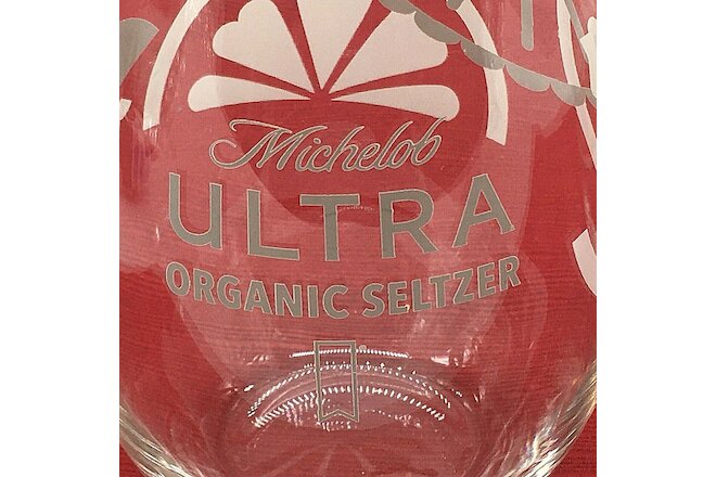Lot of 2 Michelob Ultra Organic Seltzer Fruit Design Drinking Glasses