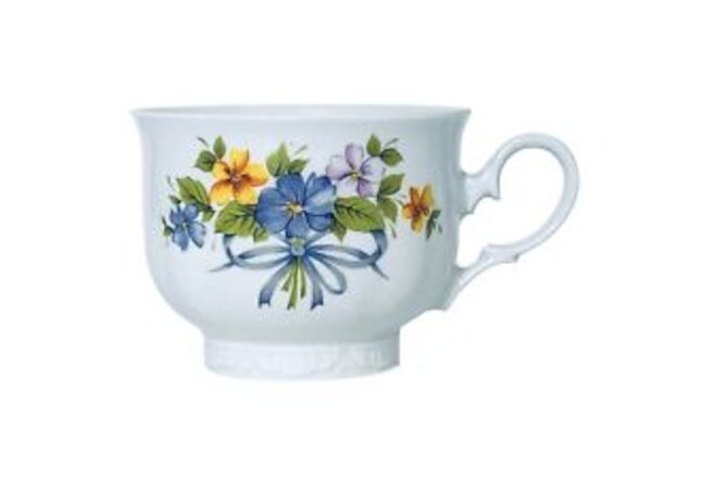Mitterteich Bavaria Germany Mulitcolored Flowers Embossed Porcelain Cup NEW