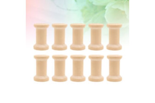10 Pcs Wooden Empty Spool Embroidery Spool Wooden Spools Unfinished