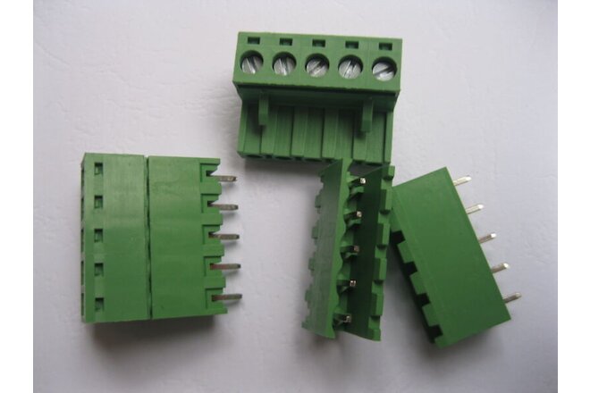 24 pcs 5 pin/way 5.08mm Screw Terminal Block Connector Green Plugable Type New