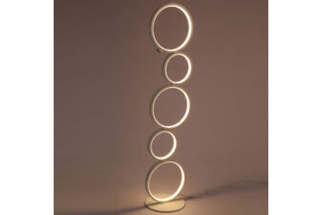 Modern 5 Rings LED Floor Lamp Night Corner Standing Light Decor Living&BedRoom