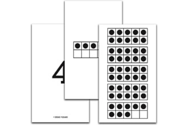 Didax Educational Resources 1-50 Ten-Frame 1–50 Cards, White, Black