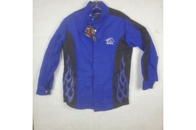 Revco Black Stallion BSX BXRB9C Blue FR Welding Jacket w/Blue Flames SM