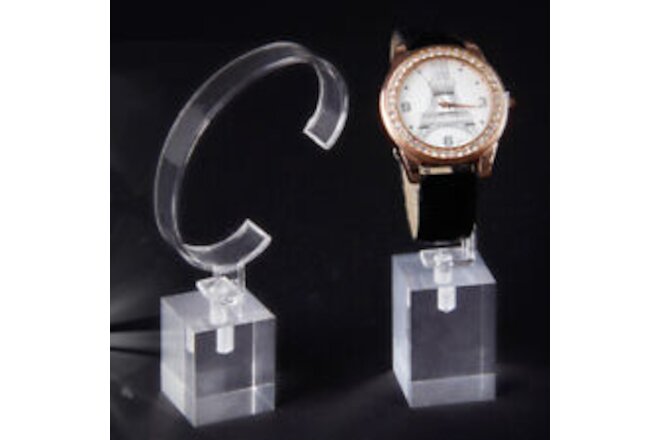 3PCS/Set C-shaped Acrylic Watch Display Stand Watch Display Transparent Bracket